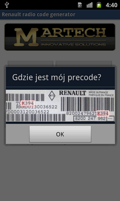 Renault Radio Code Generator for Android - Download